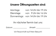 Visitenkarte f&uuml;r das FriseurTeam Metz